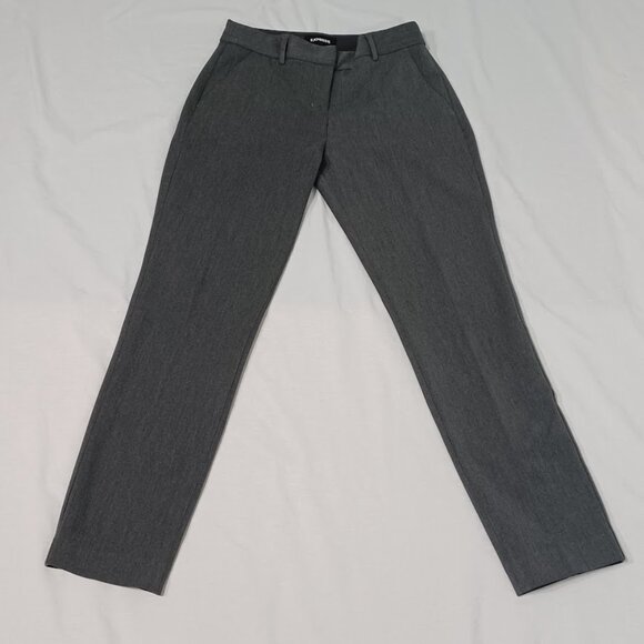 Express Columnist Ankle Pants Womens Gray Size 0 Stretch Mid Rise - Picture 1 of 12